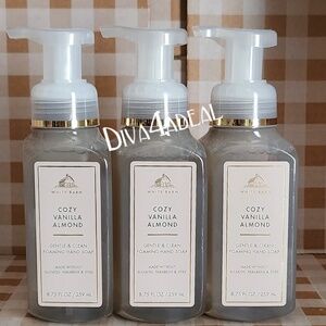 3X Bath Body Works COZY VANILLA ALMOND 8.75 FL OZ Foaming Hand Soap Bundle